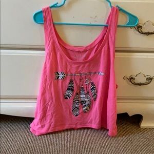 Feather and Arrow Cropped Tank